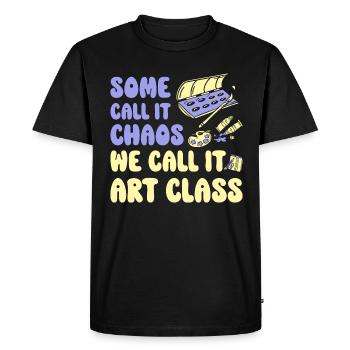 Art Teacher Funny Saying Art Course Art Class - Men's Premium Organic T-Shirt - black - Front - Nico (187cm)