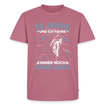 50 Jahre Akkufrei - Ideales Geburtstagsgeschenk - Männer Premium Bio T-Shirt - Mauve - Vorne - Nico (187cm)