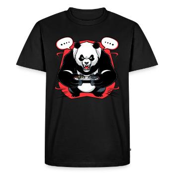 Angry Gamer Panda - Men's Premium Organic T-Shirt - black - Front - Nico (187cm)