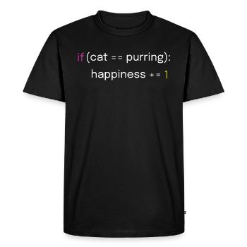 Cat and Coding Design - Men's Premium Organic T-Shirt - black - Front - Nico (187cm)