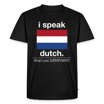 Dutch Superpower - Men's Premium Organic T-Shirt - black - Front - Nico (187cm)