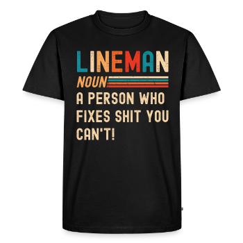 Réseau électrique électrique haute tension - T-shirt Premium bio Homme - noir - Devant - Nico (187cm)