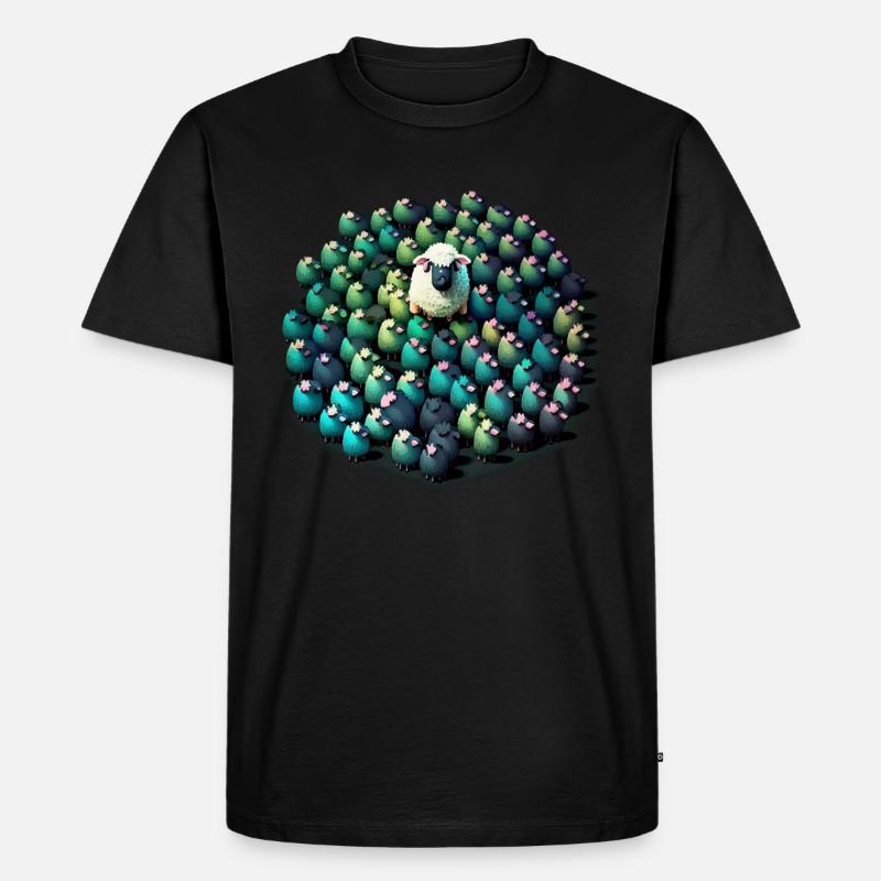 Die Schafherde - Männer Premium Bio T-Shirt - Schwarz