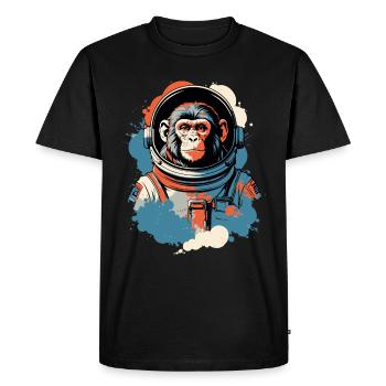 Un singe dans une combinaison spatiale - T-shirt Premium bio Homme - noir - Devant - Nico (187cm)