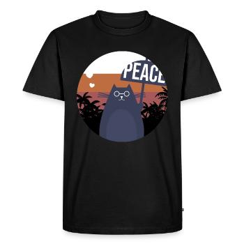 Black Cat for Peace - Men's Premium Organic T-Shirt - black - Front - Nico (187cm)