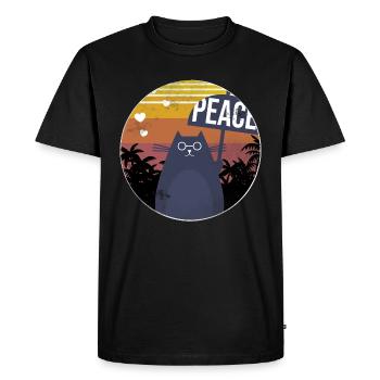 Drôle de chat - T-shirt Premium bio Homme - noir - Devant - Nico (187cm)
