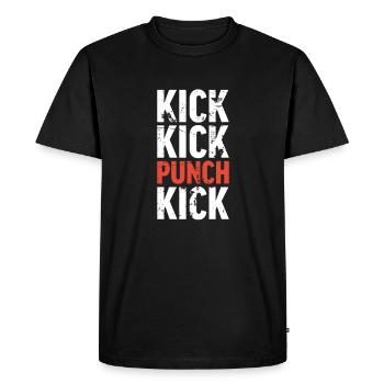 Idée de cadeau MMA de Kick-Boxing Taekwondo Jiujitsu - T-shirt Premium bio Homme - noir - Devant - Nico (187cm)