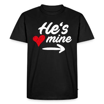 Il est à moi / il est à moi - COUPLE DESIGN - T-shirt Premium bio Homme - noir - Devant - Nico (187cm)