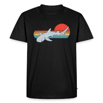 Dentelles blanches Riffhai - T-shirt Premium bio Homme - noir - Devant - Nico (187cm)