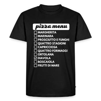 pizza menu choix de pizza - T-shirt Premium bio Homme - noir - Devant - Nico (187cm)