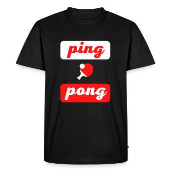 Ping Pong Rouge et Blanc - T-shirt Premium bio Homme - noir - Devant - Nico (187cm)