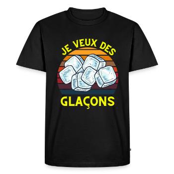 Je veux des glaçons - T-shirt Premium bio Homme - noir - Devant - Nico (187cm)