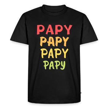 PAPY PAPY PAPY PAPY VINTAGE LIGNES - T-shirt Premium bio Homme - noir - Devant - Nico (187cm)