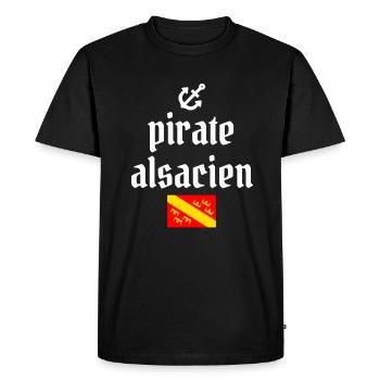 pirate alsacien cadeau alsace humour - T-shirt Premium bio Homme - noir - Devant - Nico (187cm)