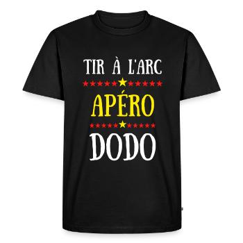 tir à l arc apéro dodo - T-shirt Premium bio Homme - noir - Devant - Nico (187cm)
