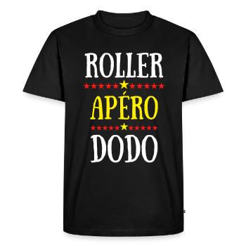 roller apéro dodo - T-shirt Premium bio Homme - noir - Devant - Nico (187cm)