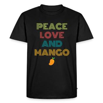 PEACE LOVE AND MANGO - T-shirt Premium bio Homme - noir - Devant - Nico (187cm)