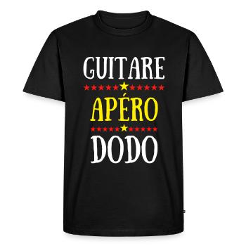 guitare apéro dodo - T-shirt Premium bio Homme - noir - Devant - Nico (187cm)
