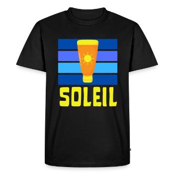 soleil crème solaire été bronzé - T-shirt Premium bio Homme - noir - Devant - Nico (187cm)