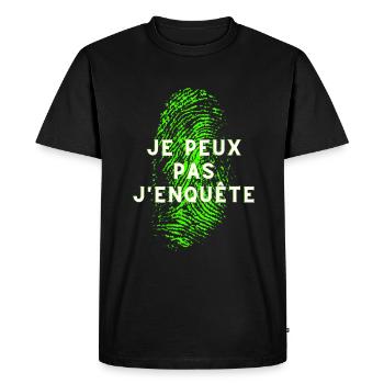 EMPREINTE DIGITALE JE PEUX PAS J ENQUÊTE - T-shirt Premium bio Homme - noir - Devant - Nico (187cm)