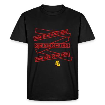 DÉTECTIVE POLICE LINES INDICE ENQUÊTE - T-shirt Premium bio Homme - noir - Devant - Nico (187cm)