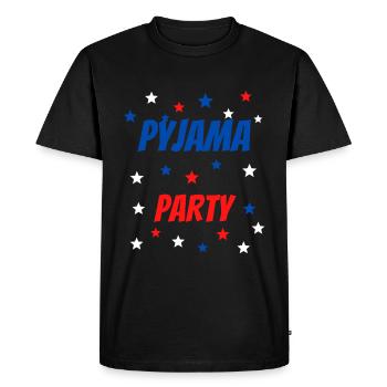 PYJAMA PARTY BLEU BLANC ROUGE ÉTOILES - T-shirt Premium bio Homme - noir - Devant - Nico (187cm)