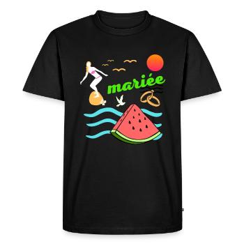 EVJF Surf Hawaï pastèque été Team mariée - T-shirt Premium bio Homme - noir - Devant - Nico (187cm)