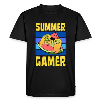 SUMMER GAMER JEU VIDÉO ESPORTS - T-shirt Premium bio Homme - noir - Devant - Nico (187cm)