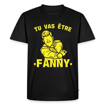 TU VAS ÊTRE FANNY Pétanque humour - T-shirt Premium bio Homme - noir - Devant - Nico (187cm)
