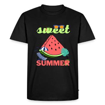 Sweet Summer été pastèque plage soleil cool - T-shirt Premium bio Homme - noir - Devant - Nico (187cm)