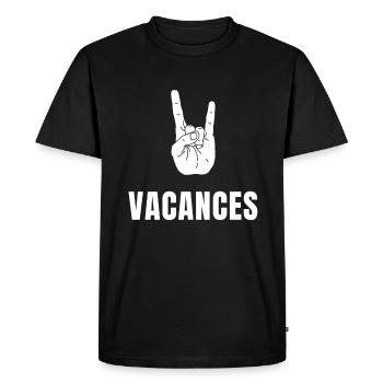 Les vacances c'est cool - Signe Surfeur Shaka - T-shirt Premium bio Homme - noir - Devant - Nico (187cm)