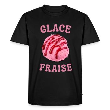Juste une boule de glace à la fraise - T-shirt Premium bio Homme - noir - Devant - Nico (187cm)
