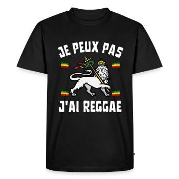 Je peux pas j'ai reggae - T-shirt Premium bio Homme - noir - Devant - Nico (187cm)
