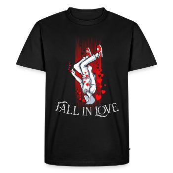 Tomber amoureux - T-shirt Premium bio Homme - noir - Devant - Nico (187cm)