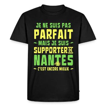 Nantes Football Supporter Je ne suis pas Parfait - T-shirt Premium bio Homme - noir - Devant - Nico (187cm)