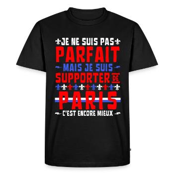 Pas Parfait mais Supporter de Paris - T-shirt Premium bio Homme - noir - Devant - Nico (187cm)