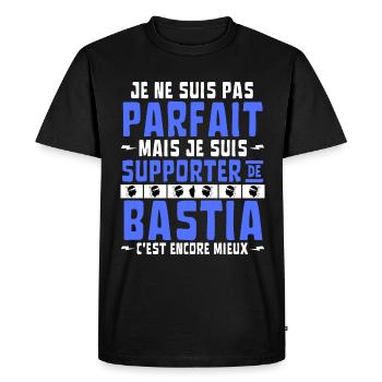 Pas Parfait mais Supporter de Bastia - T-shirt Premium bio Homme - noir - Devant - Nico (187cm)