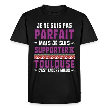 Football Supporter de Toulouse Pas Parfait - T-shirt Premium bio Homme - noir - Devant - Nico (187cm)