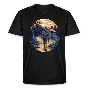 Hiking, Camping, Hiking, Hiker, Gift - Men's Premium Organic T-Shirt - black - Front - Nico (187cm)