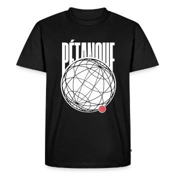 PETANQUE JEU DE BOULES GRAPHIQUE MODERNE - T-shirt Premium bio Homme - noir - Devant - Nico (187cm)