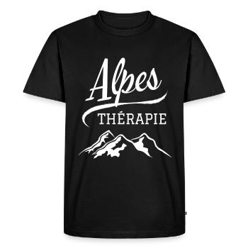 ALPES THERAPIE - T-shirt Premium bio Homme - noir - Devant - Nico (187cm)