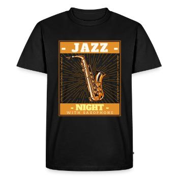 JAZZ NIGHT SAXOPHONE - T-shirt Premium bio Homme - noir - Devant - Nico (187cm)