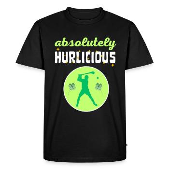 Absolutely Hurlicious Hurling Player - Men's Premium Organic T-Shirt - black - Front - Nico (187cm)