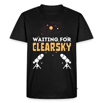 En attendant la photographie d’astronomie Clearsky - T-shirt Premium bio Homme - noir - Devant - Nico (187cm)