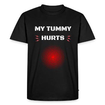 Mon ventre me fait mal à l’estomac - T-shirt Premium bio Homme - noir - Devant - Nico (187cm)