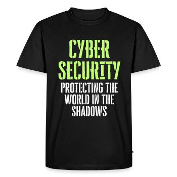 CYBERSÉCURITÉ Protéger le monde dans l’ombre - T-shirt Premium bio Homme - noir - Devant - Nico (187cm)