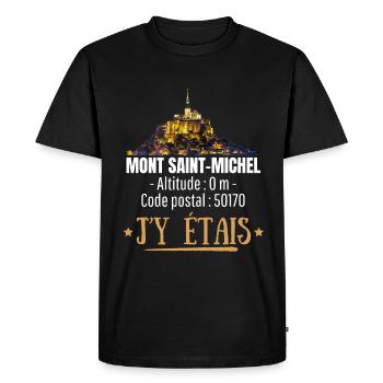 MONT SAINT MICHEL J'Y ÉTAIS - T-shirt Premium bio Homme - noir - Devant - Nico (187cm)
