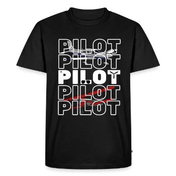 Pilot Jet Airplane Cabin crew Commander Co-Pilot - Men's Premium Organic T-Shirt - black - Front - Nico (187cm)