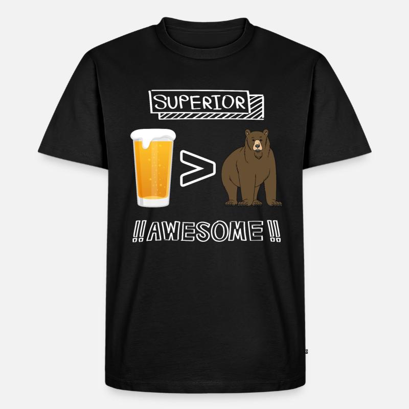 Erstklassiges Bier bei uns - Männer Premium Bio T-Shirt - Schwarz