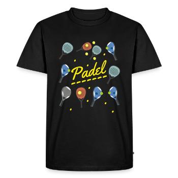 Padel et Raquettes - T-shirt Premium bio Homme - noir - Devant - Nico (187cm)